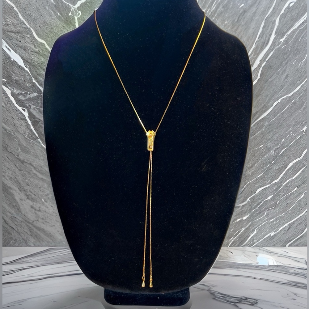 Vintage Adjustable Zipper Lariat Y Necklace - Picture 4 of 5